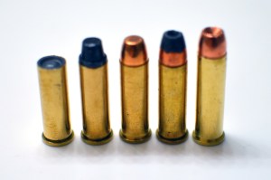 L to R: Wadcutter, Semi-Wadcutter, Full Metal Jacketed, Semi-Jacketed Hollow Point, and Jacketed Hollow Point