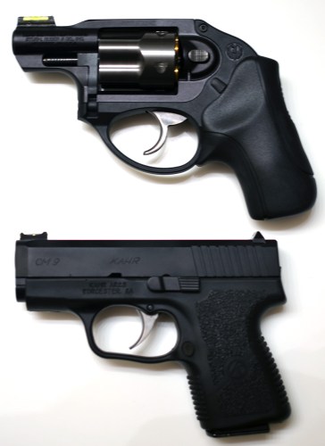 Ruger LCR (HiViz Sight, Bantam Boot Grips) & Kahr CM9 (Dawson Precision Sight)